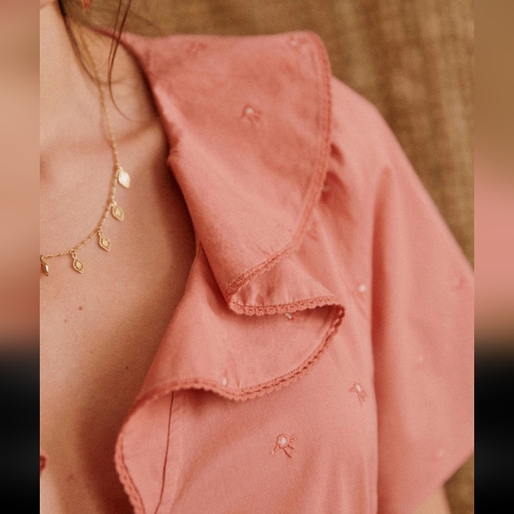 Sezane Irene Blouse in Peach Blush - Picture 3 of 5